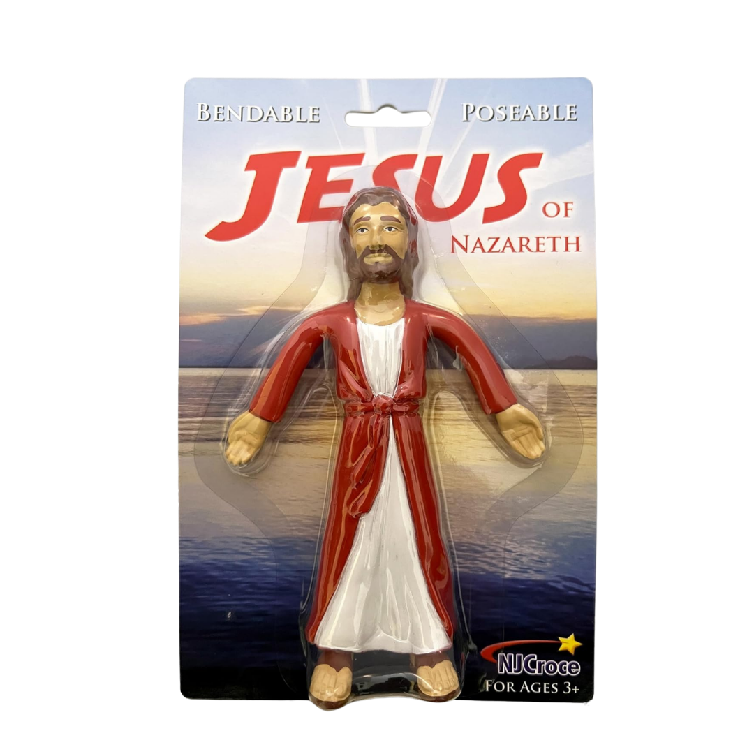 小物 JUSUS Jesus of Nazareth Bendable Figure – Poseable Religious Toy – NJ Croce