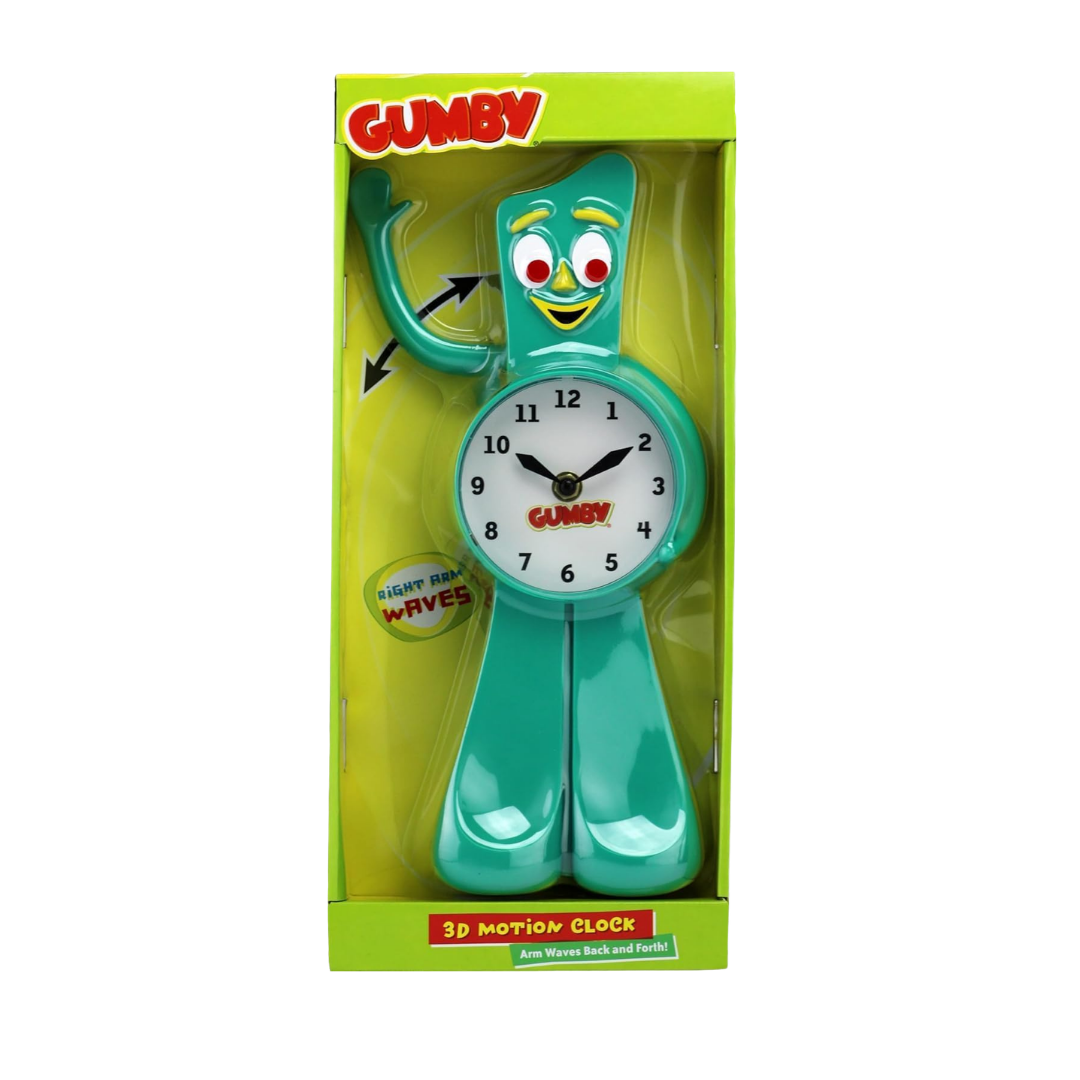 #CL 100  Gumby 3-D Motion Clock – Animated Wall Clock.  (Amazon sellers restricted) Min Qty 2