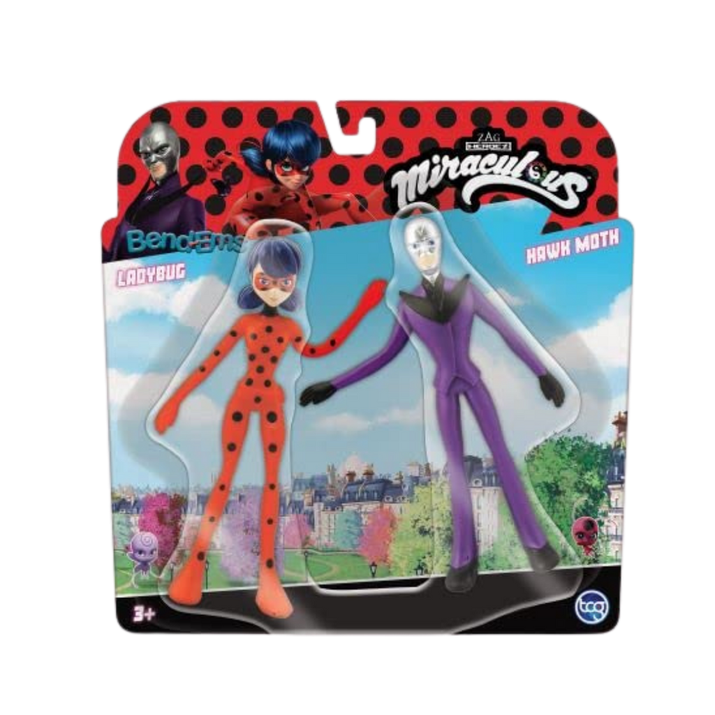 #55150 FlexFigs™ Miraculous “Transformation” 2-Pack (Ladybug & Hawk Moth).     Min Qty 6