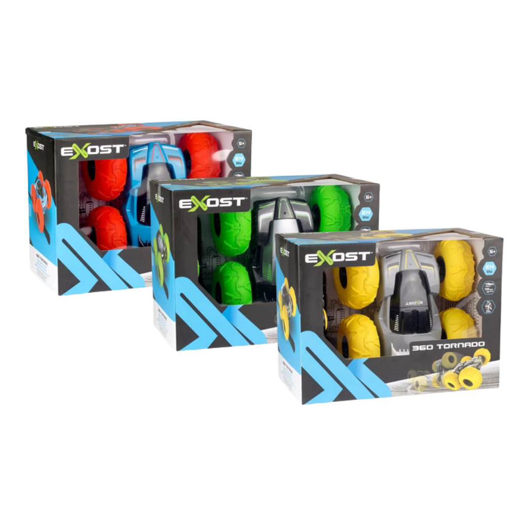 #20266 Exost 360 Tornado R/C Stunt Car Assortment (Red, Green & Yellow).    Min Qty 6