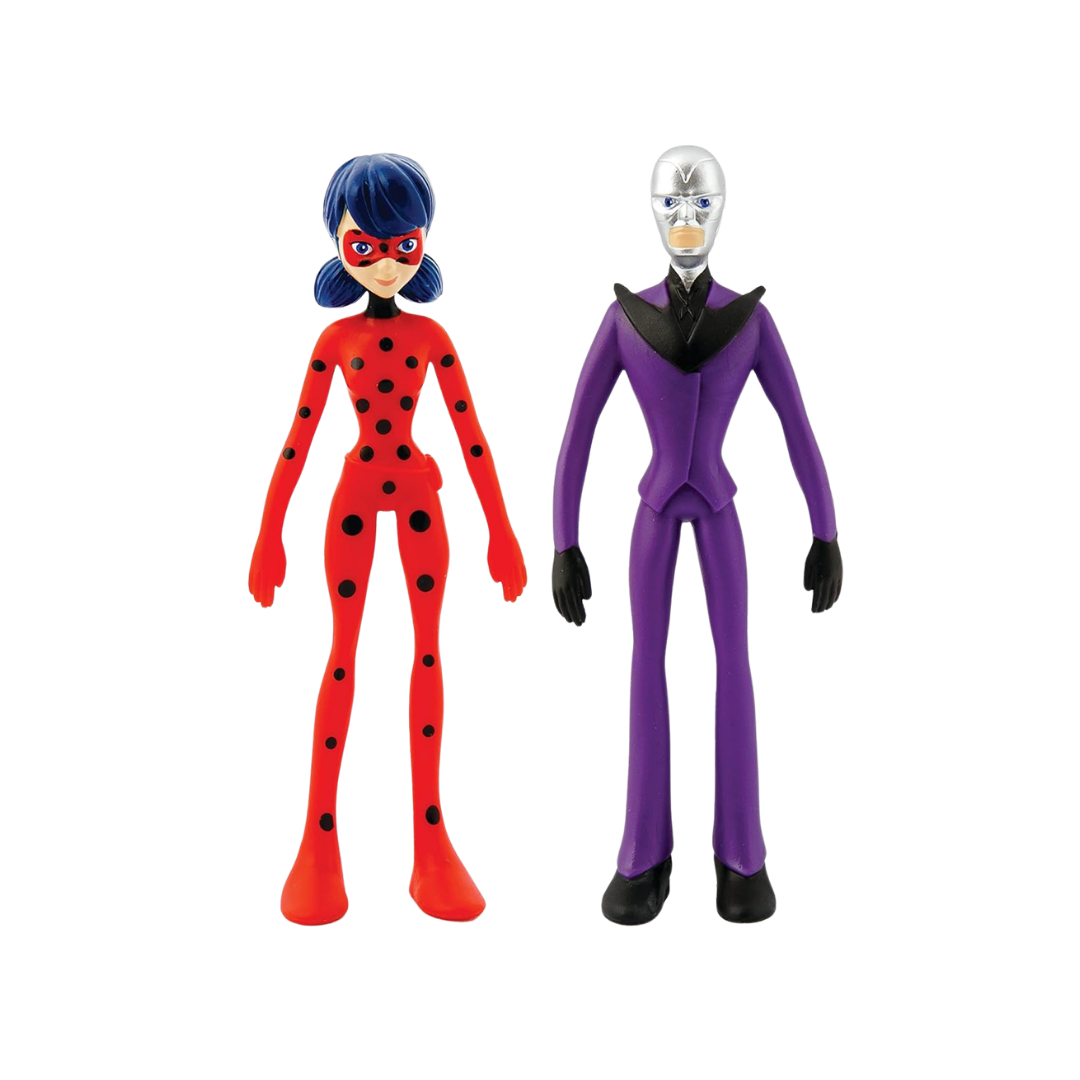 #55150 FlexFigs™ Miraculous “Transformation” 2-Pack (Ladybug & Hawk Moth).     Min Qty 6