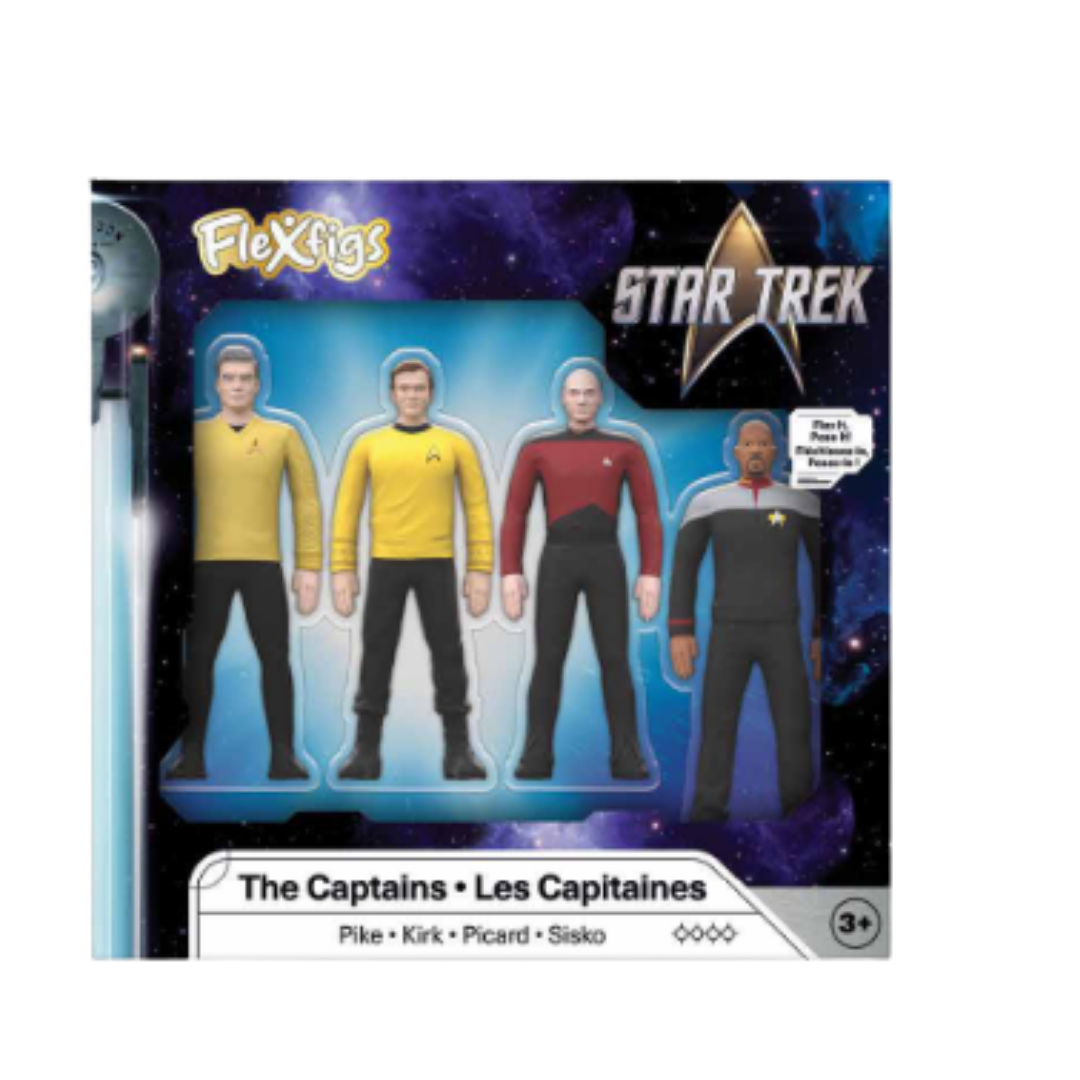 #55252 FlexFigs™ Star Trek™ Captains 4-Pack Bendable Figures.      Min Qty 2