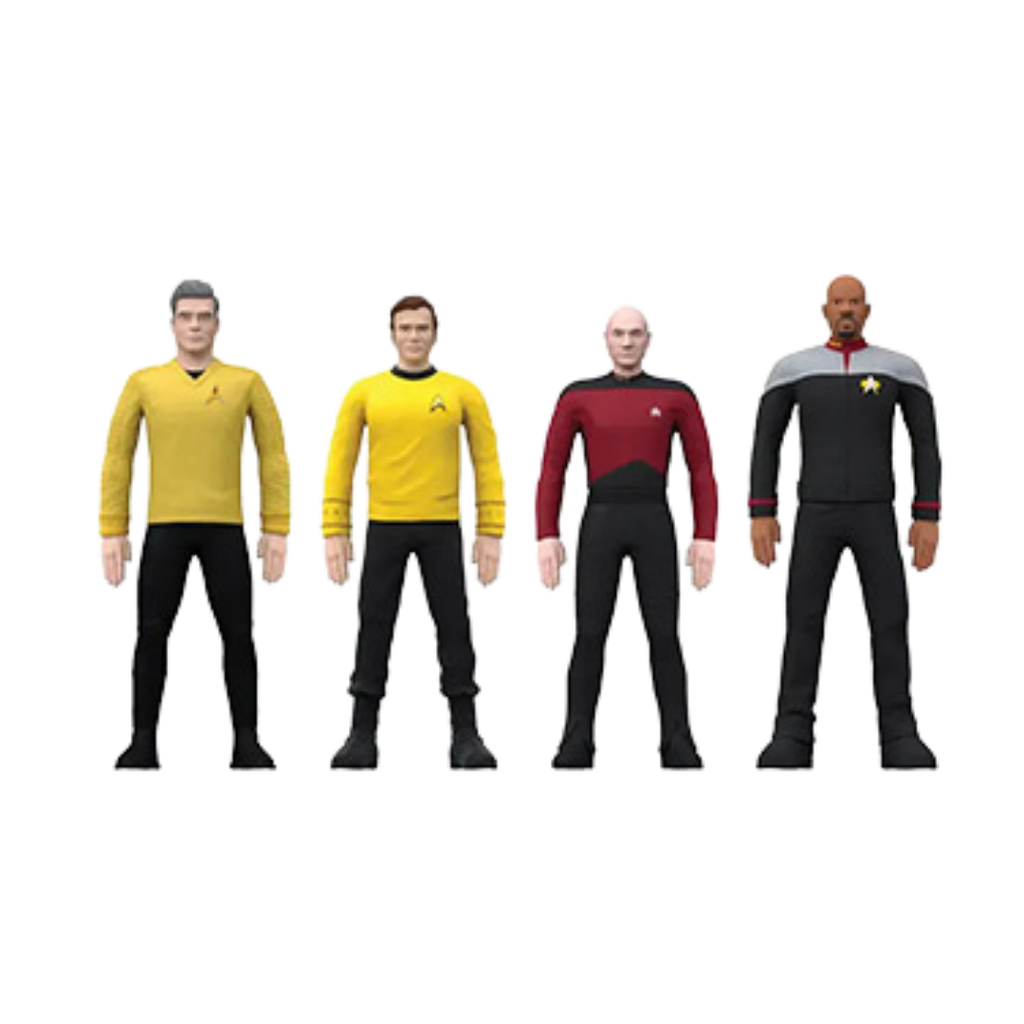 #55252 FlexFigs™ Star Trek™ Captains 4-Pack Bendable Figures.      Min Qty 2
