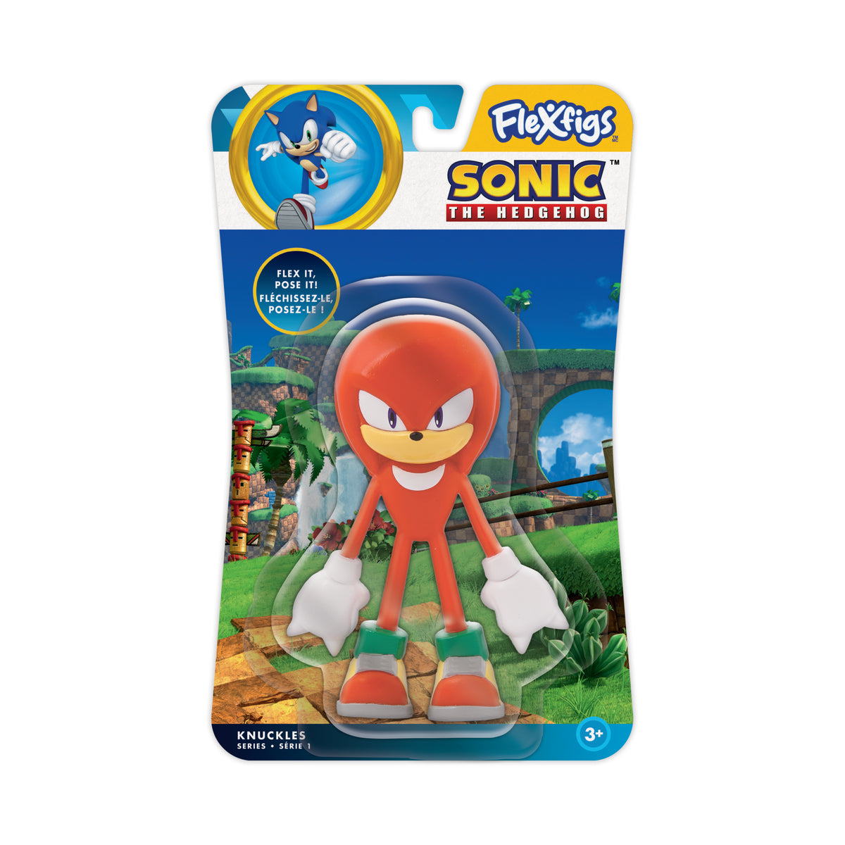 #55223 Knuckles FlexFigs™ 4.5" Bendable Figure – Sonic The Hedgehog Series 1