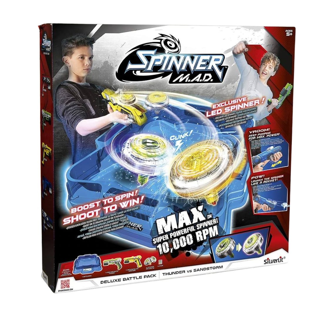 #86331HK Spinner M.A.D. Deluxe Battle Pack – Thunder vs Sandstorm.    Min Qty 3