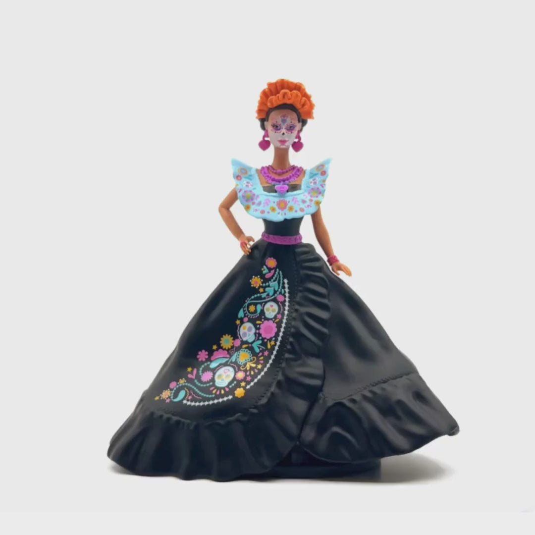 #790-004 Dia de los Muertos Barbie Collectible Figure – with Stand
